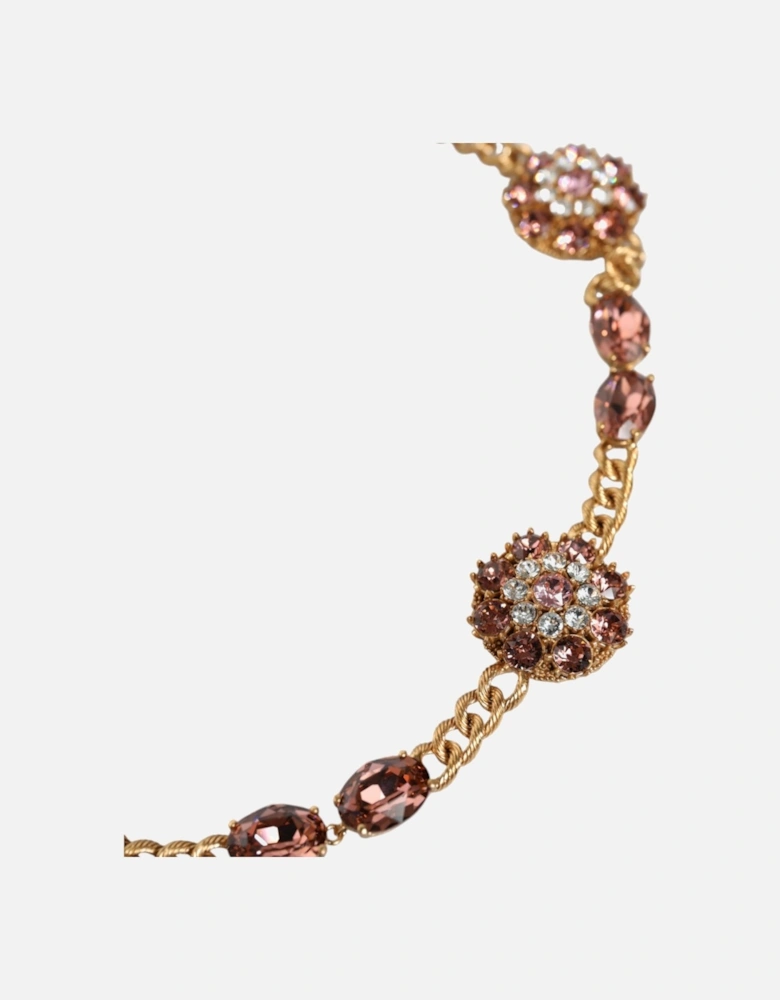 Embellished Gold Tone Chain Belt with Clasp Women