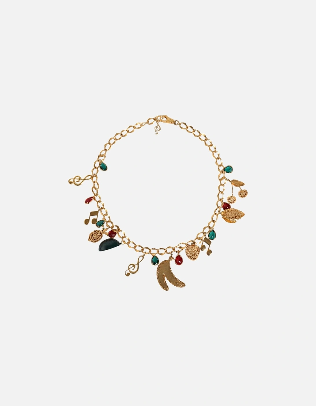 Embellished Gold Tone Chain Belt with Crystals Women
