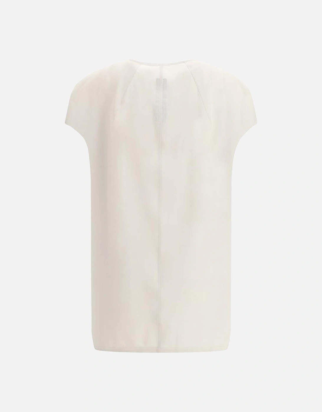 Silk V-Neck Short Sleeve Top Women - Cream T-Shirts