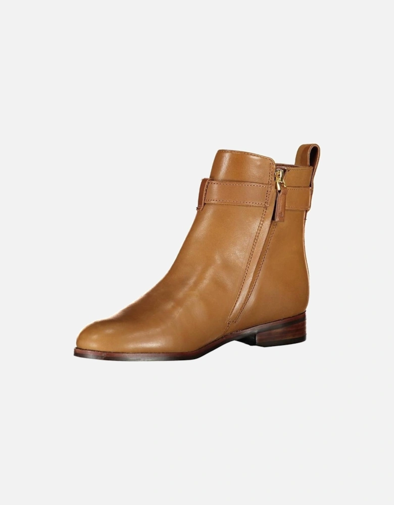 Brown Polyester Boot Women