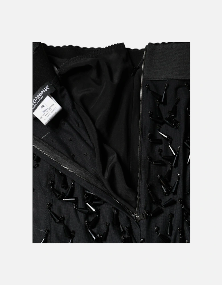 Embellished High Waist Midi Pencil Skirt Women - Black