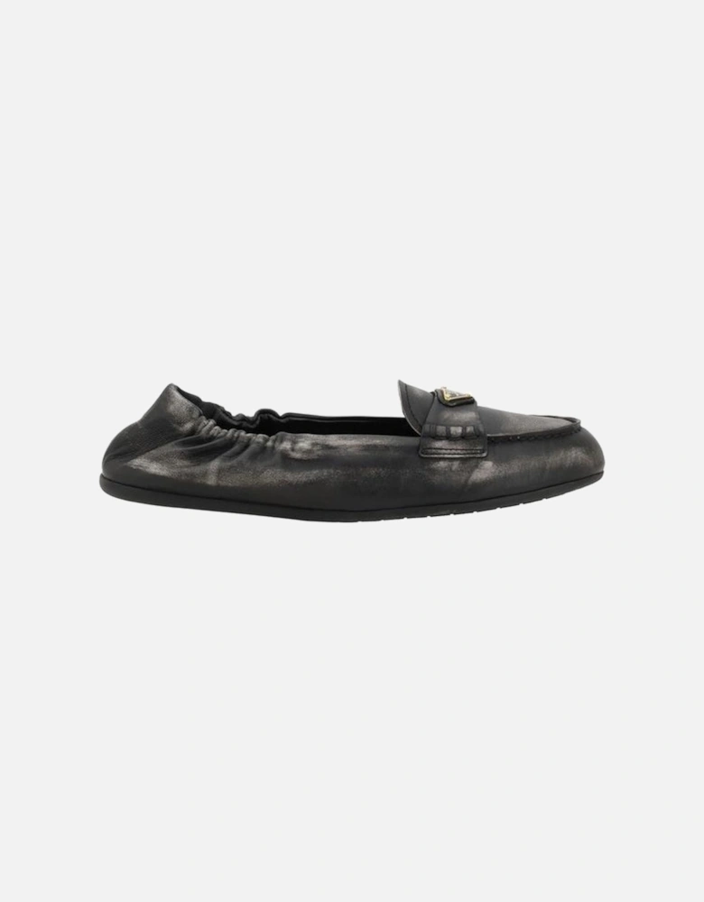 Vintage-effect leather Loafers Women - Brown Flats