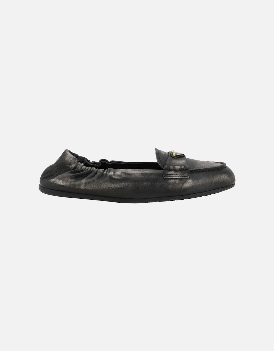 Vintage-effect leather Loafers Women - Brown Flats, 5 of 4