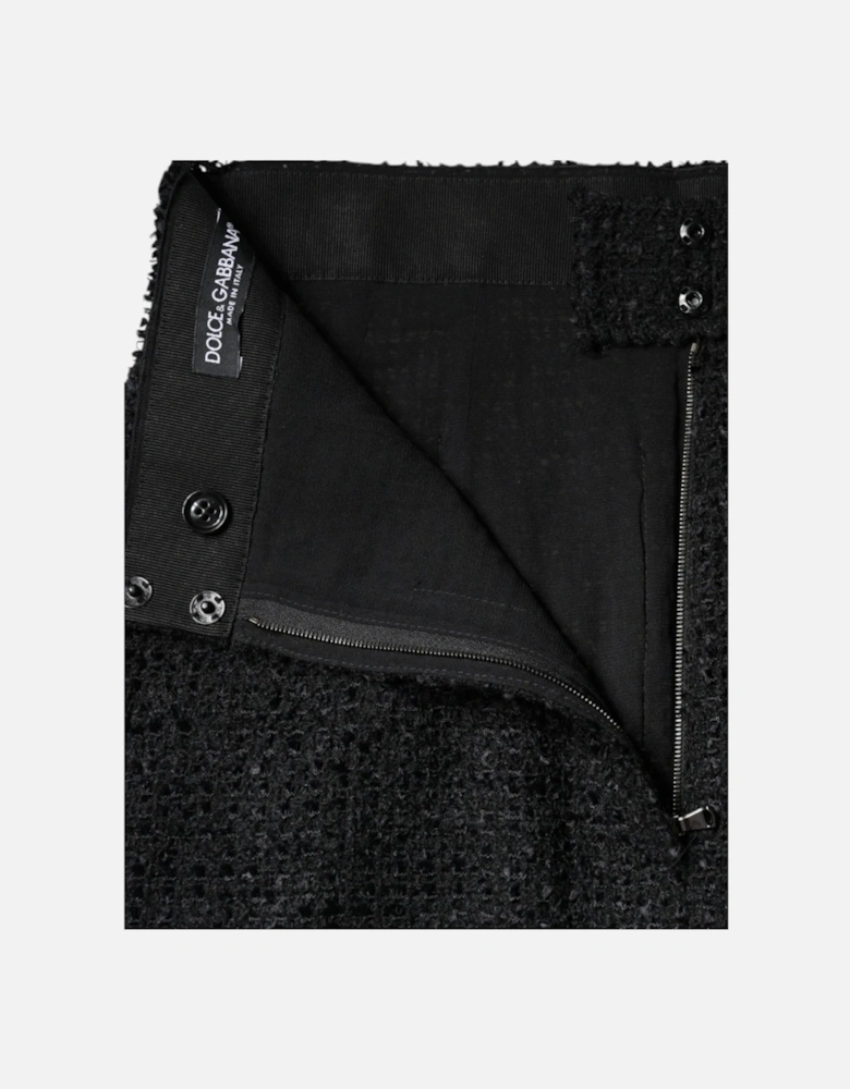 High Waist Midi Pencil Skirt with Zipper Closure Women - Black