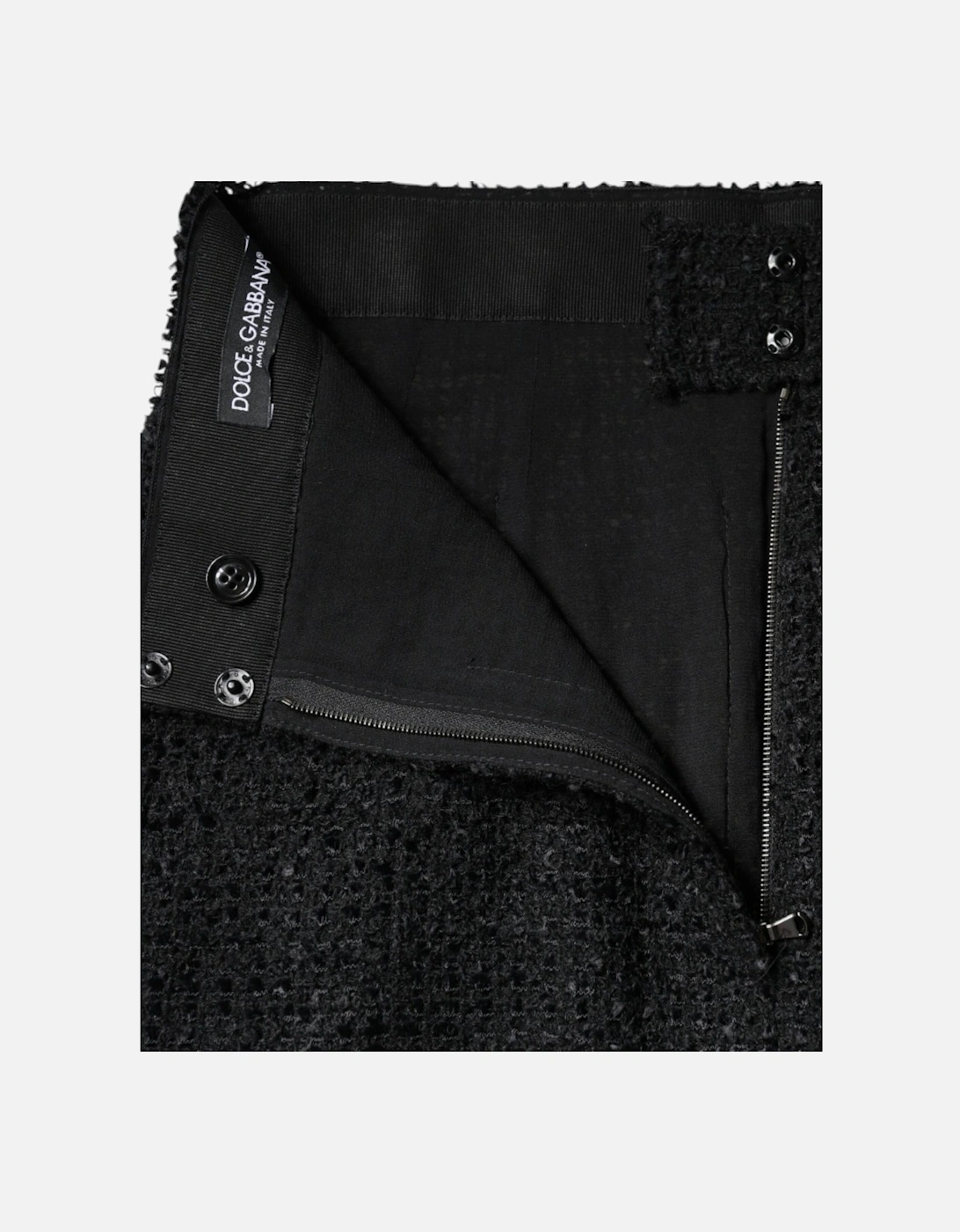 High Waist Midi Pencil Skirt with Zipper Closure Women - Black