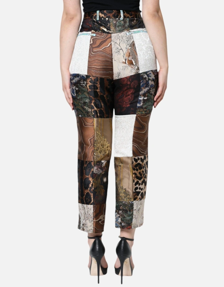 Patchwork High Waisted Tapered Pants Women - Multicolor Jeans