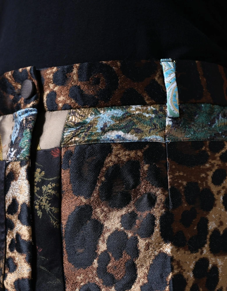 Patchwork High Waisted Tapered Pants Women - Multicolor Jeans
