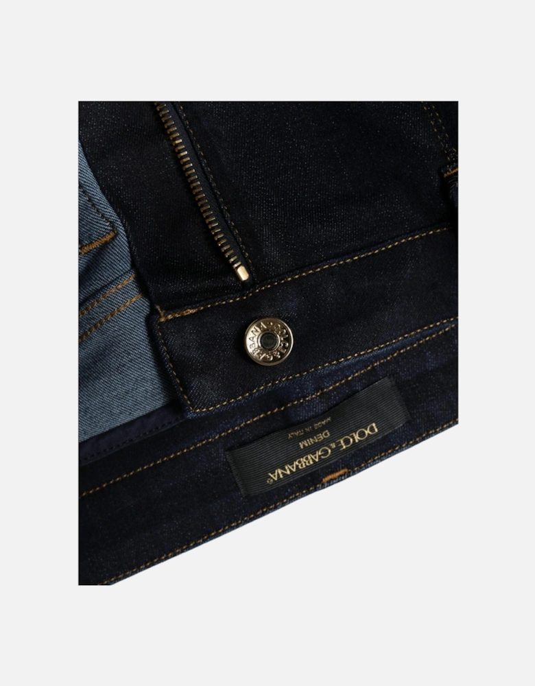 Mid Waist Skinny Jeans with Logo Details Women - Black Jeans