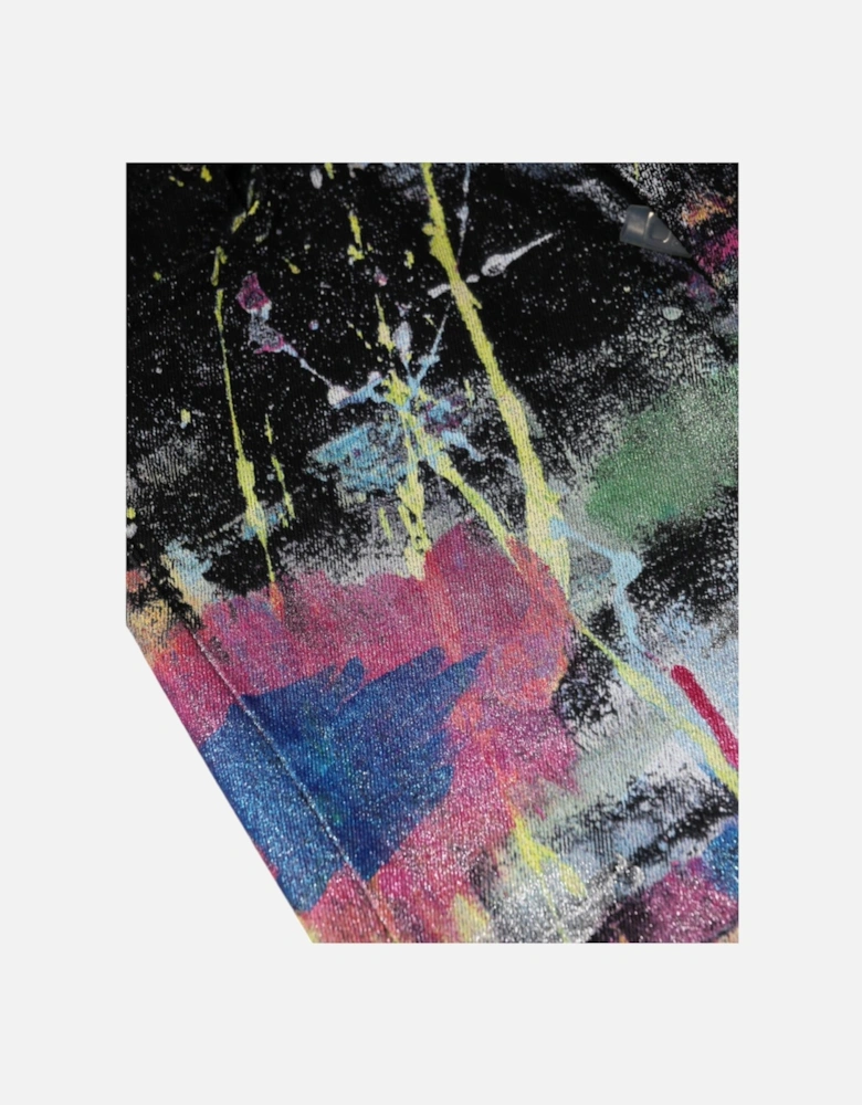High-Rise Skinny Jeans with Splatter Paint Motif Women - Multicolor