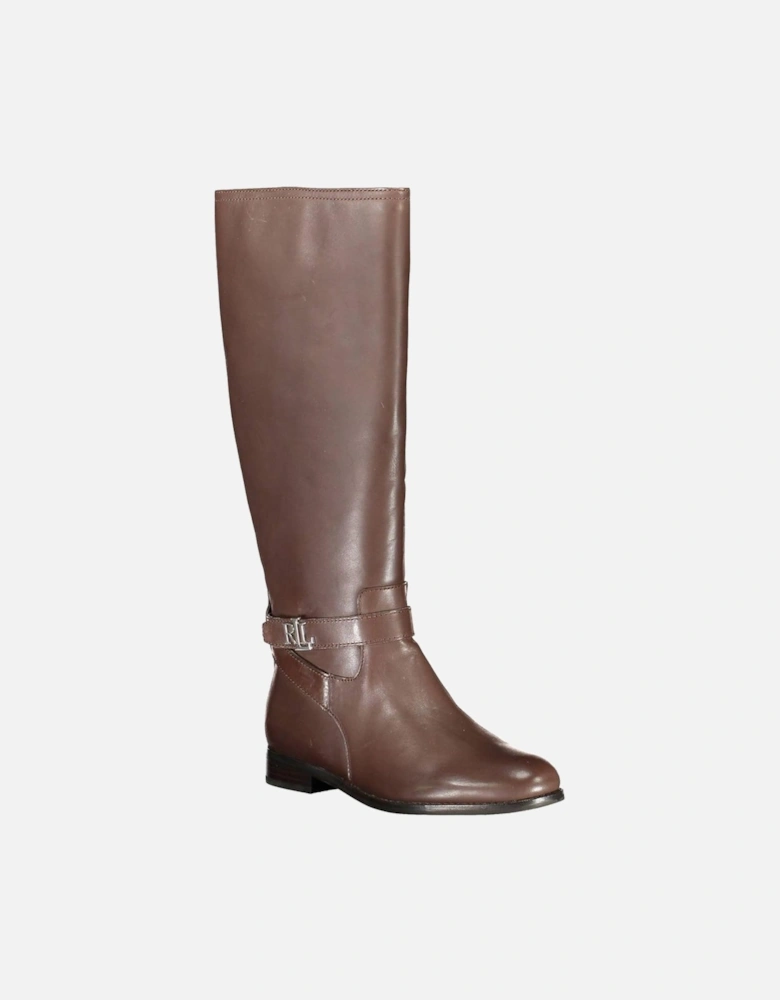 Contrasting Detail High Boot with Side Zip Women - Brown