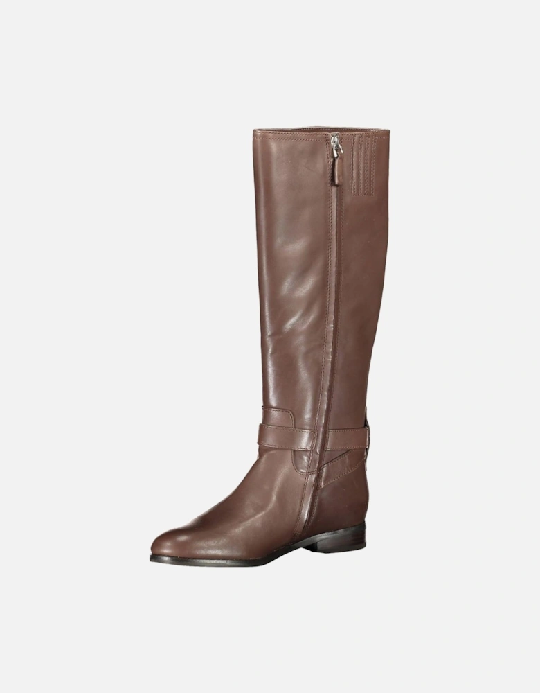 Contrasting Detail High Boot with Side Zip Women - Brown