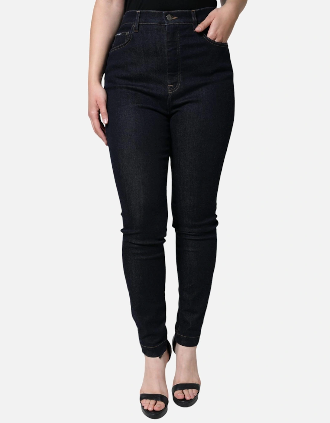 High Waist Skinny Jeans with Pockets Women - Black Jeans, 6 of 5