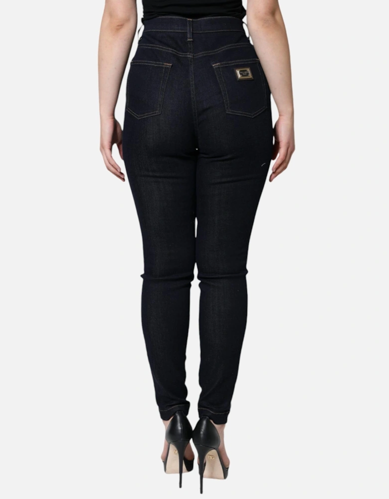 High Waist Skinny Jeans with Pockets Women - Black Jeans