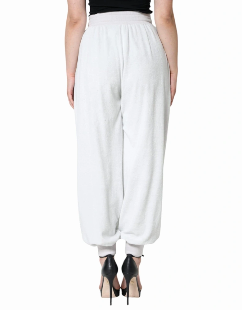 Mid Waisted Regular Fit Jogger Pants Women - White Jeans
