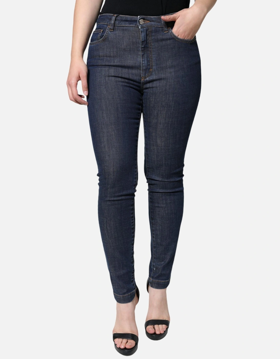 Mid Waist Regular Fit Skinny Jeans Women - Blue Jeans, 6 of 5