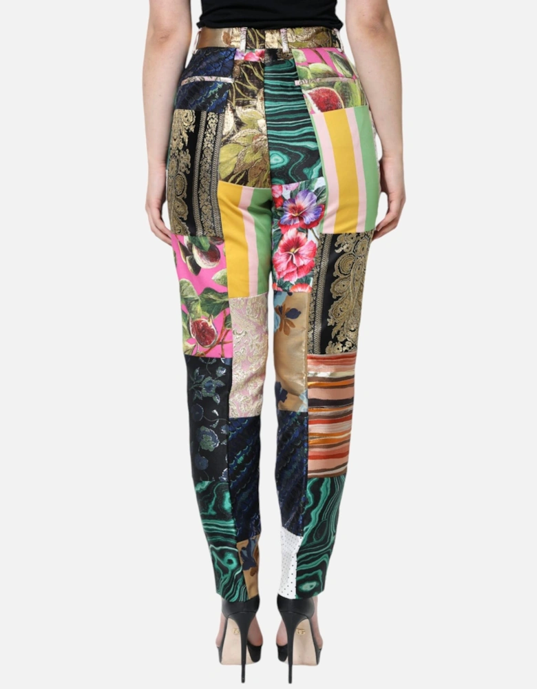 Patchwork High Waisted Tapered Pants Women - Multicolor Jeans