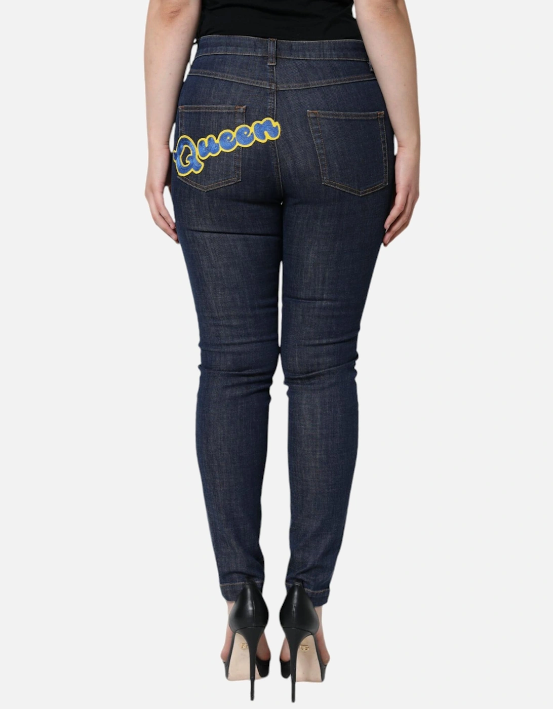 Mid Waist Regular Fit Skinny Jeans Women - Blue Jeans