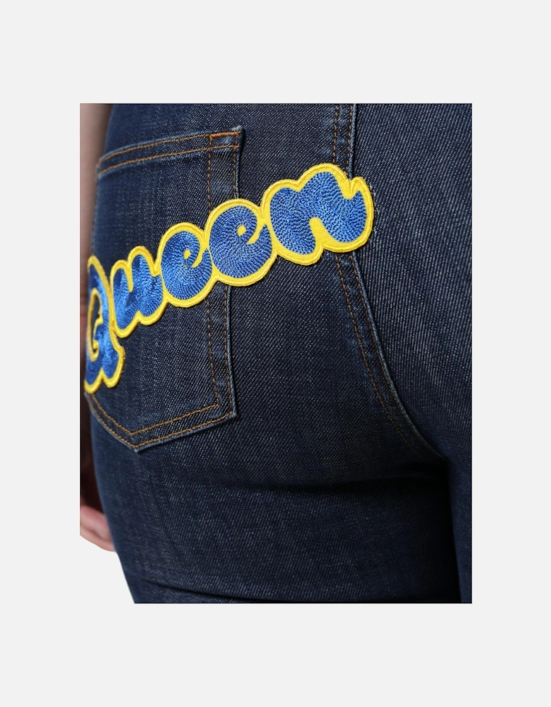 Mid Waist Regular Fit Skinny Jeans Women - Blue Jeans