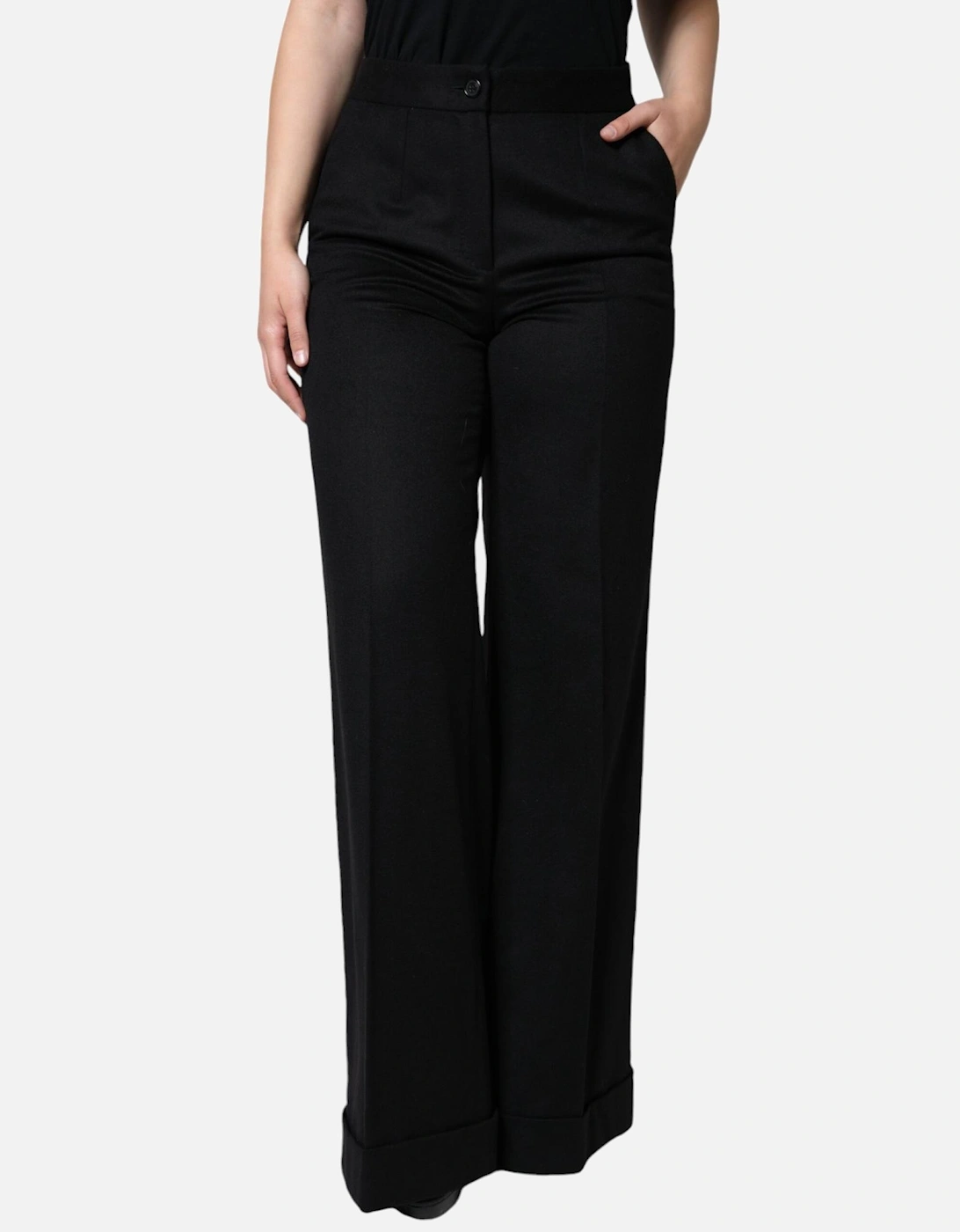 High Waist Cashmere Boot Cut Pants Women - Black Jeans, 5 of 4