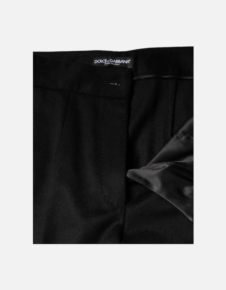 High Waist Cashmere Boot Cut Pants Women - Black Jeans