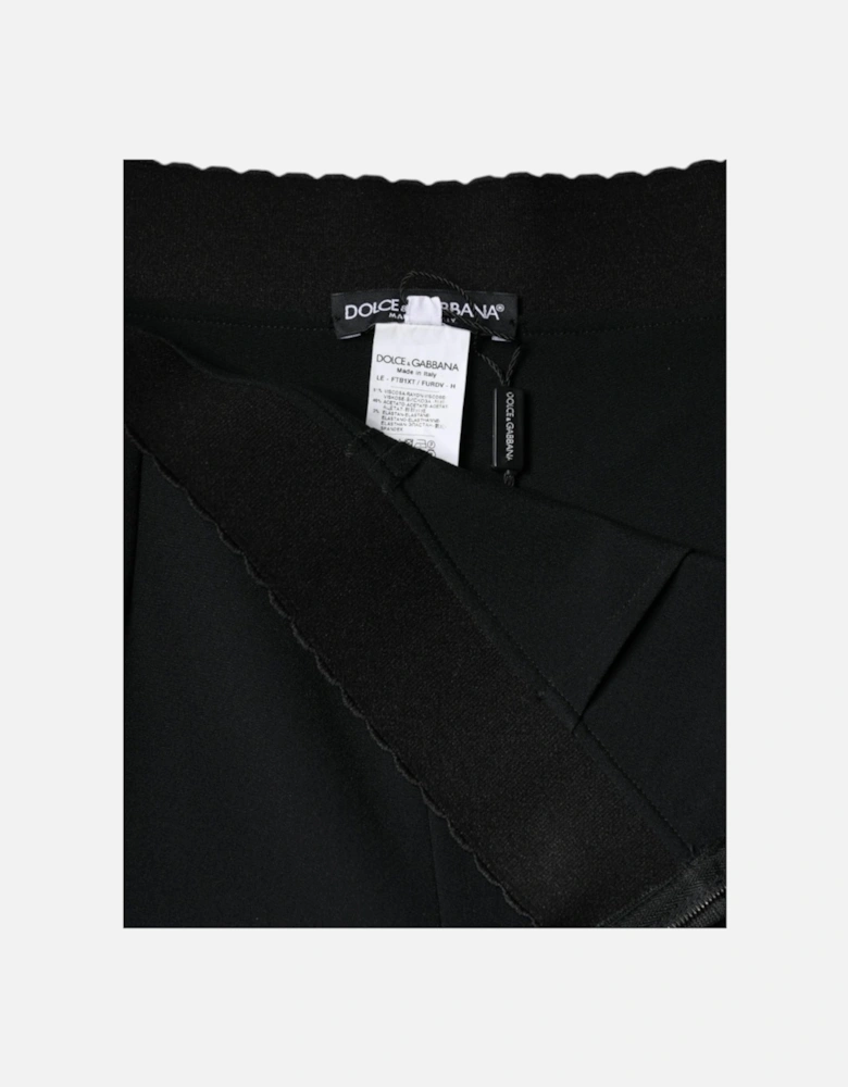 High Waist Tapered Pants with Zipper Closure Women - Black Jeans