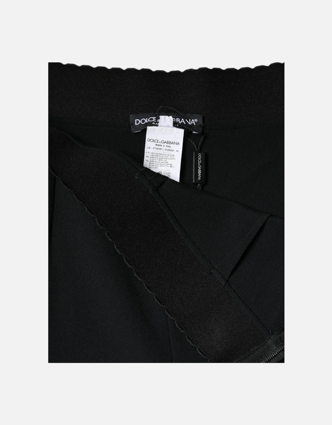High Waist Tapered Pants with Zipper Closure Women - Black Jeans