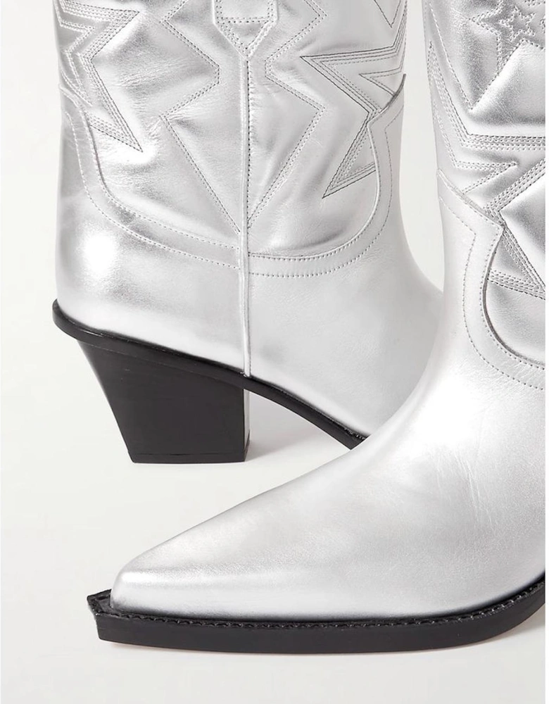 Gray Leather Boot Women