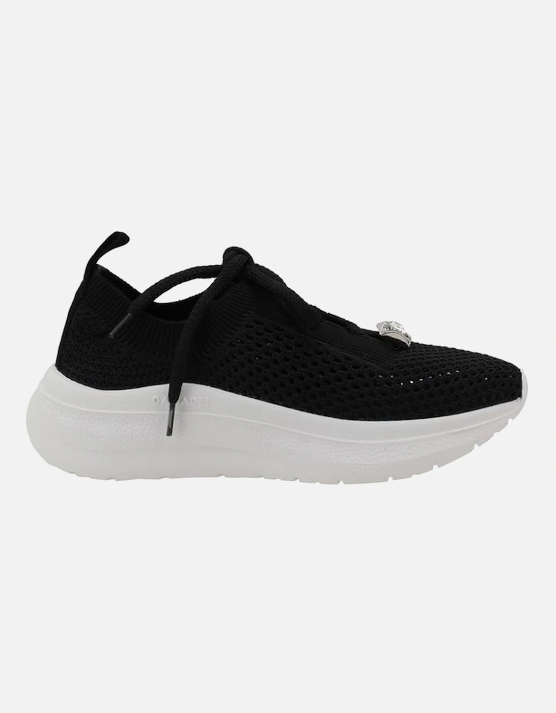 Knit Sneakers with Solitaire Embellishment Women - Black, 5 of 4