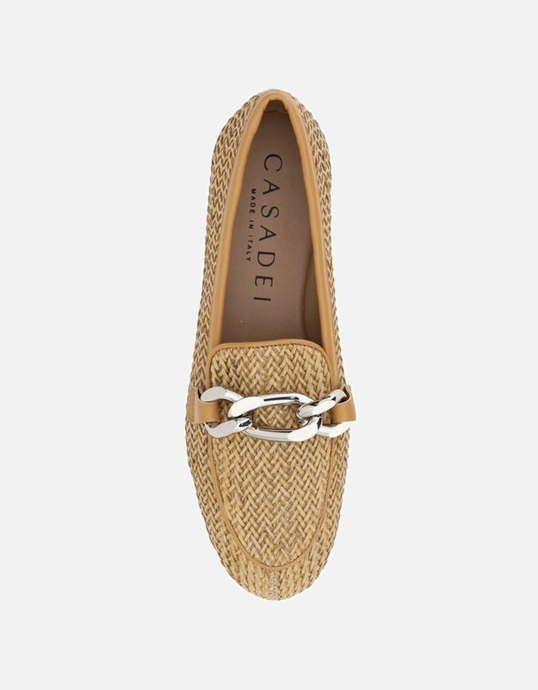 Woven leather Loafers Women - Beige Flats