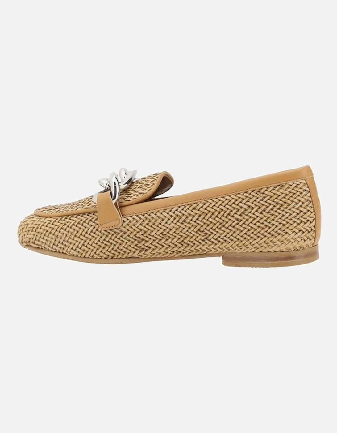 Woven leather Loafers Women - Beige Flats