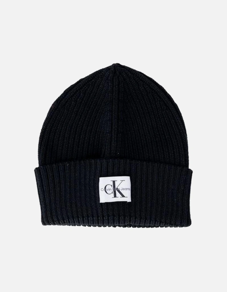 Wool Acrylic Blend Beanie Women - Black Hats