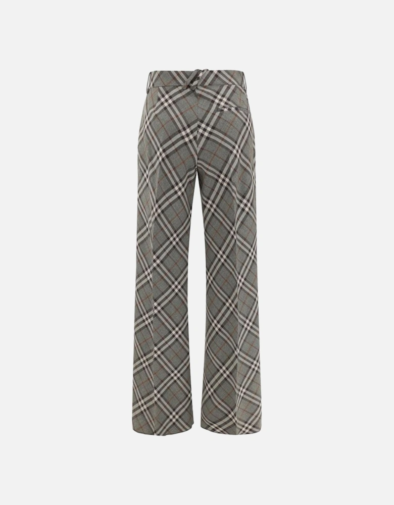 Archive Check Tailored Pants with Belt Loops Women - Gray Jeans