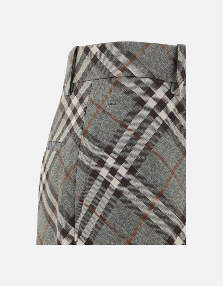 Archive Check Tailored Pants with Belt Loops Women - Gray Jeans