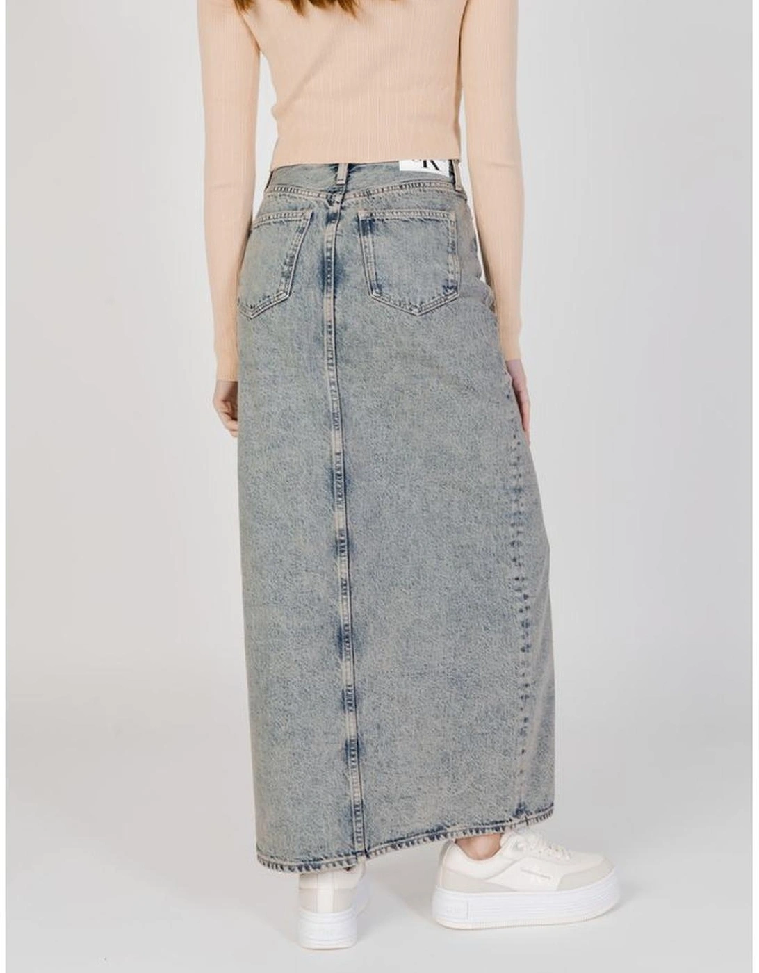 Womens Cotton Long Skirt - Blue
