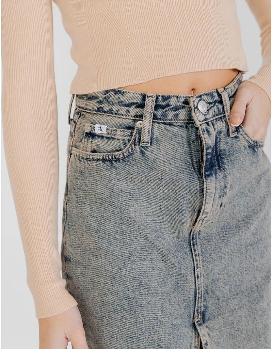 Womens Cotton Long Skirt - Blue