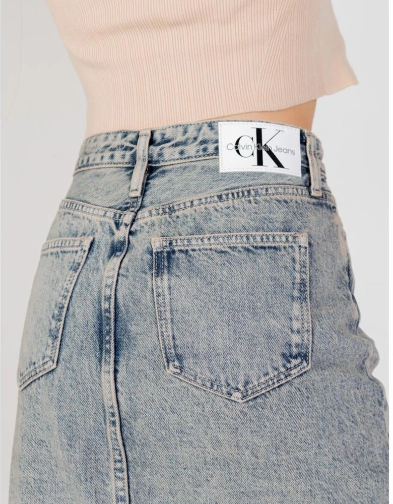 Womens Cotton Long Skirt - Blue