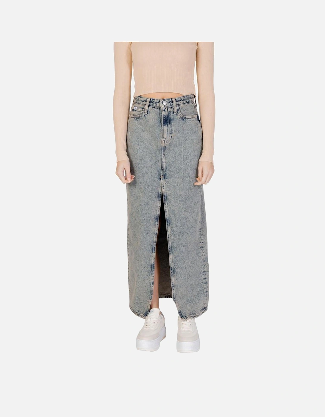 Womens Cotton Long Skirt - Blue, 6 of 5