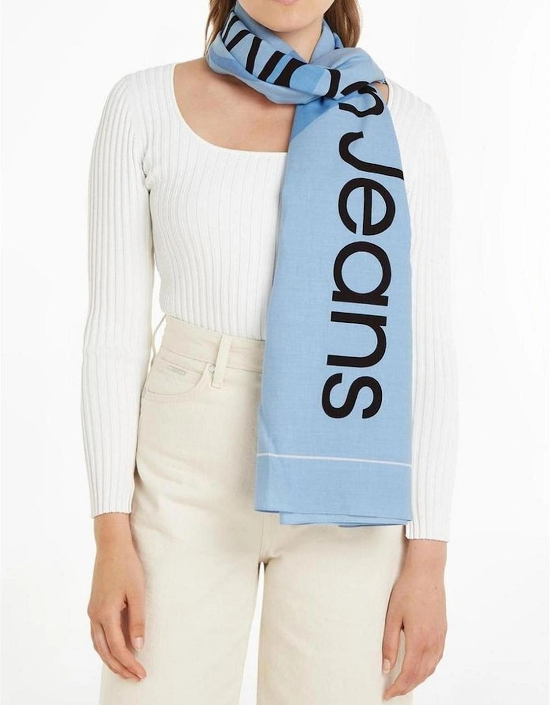 Womens Organic Cotton Pashmina Scarf - Blue Scarves