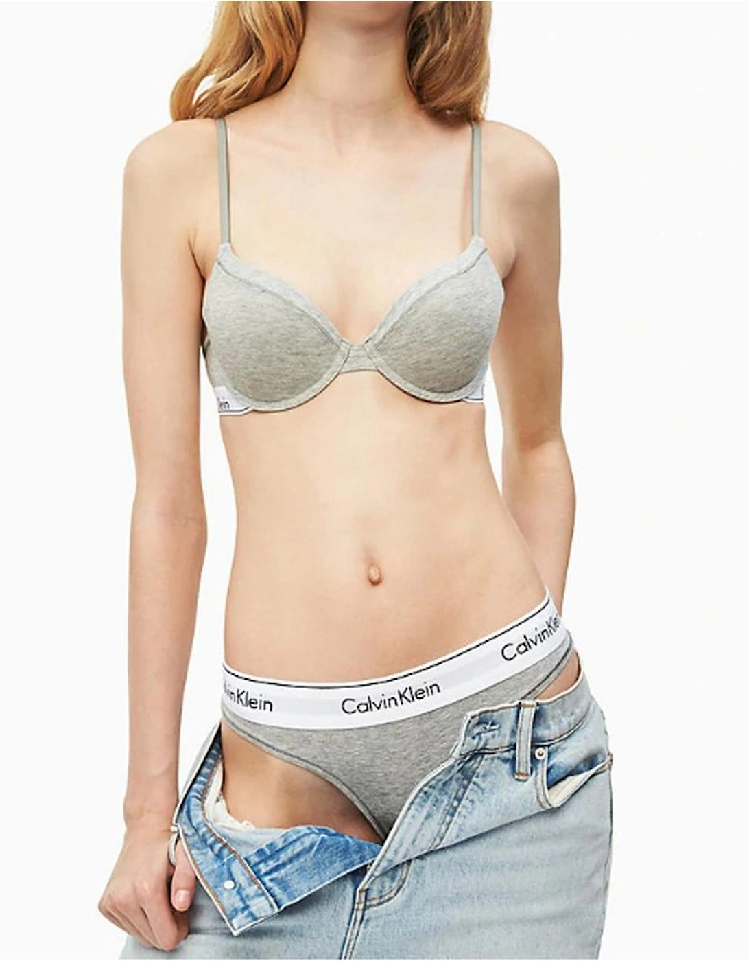 Cotton Modal Blend Briefs and Thongs Women - Gray Underwear