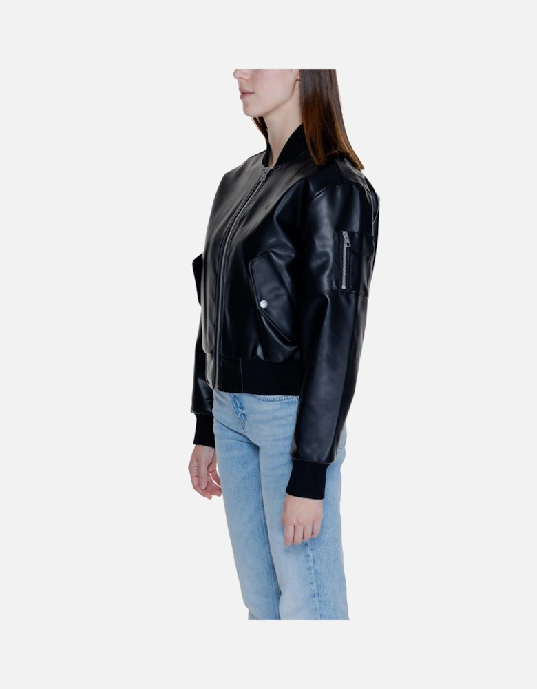 Polyurethane-Blend Hooded Jacket Women - Black Jackets