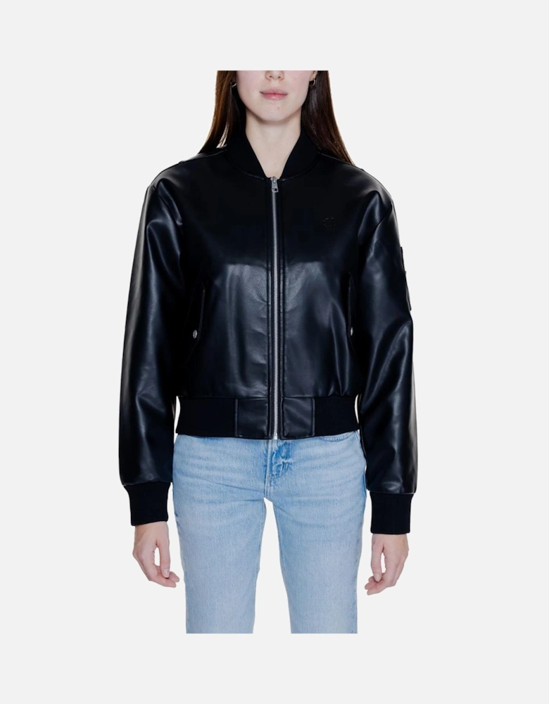 Polyurethane-Blend Hooded Jacket Women - Black Jackets