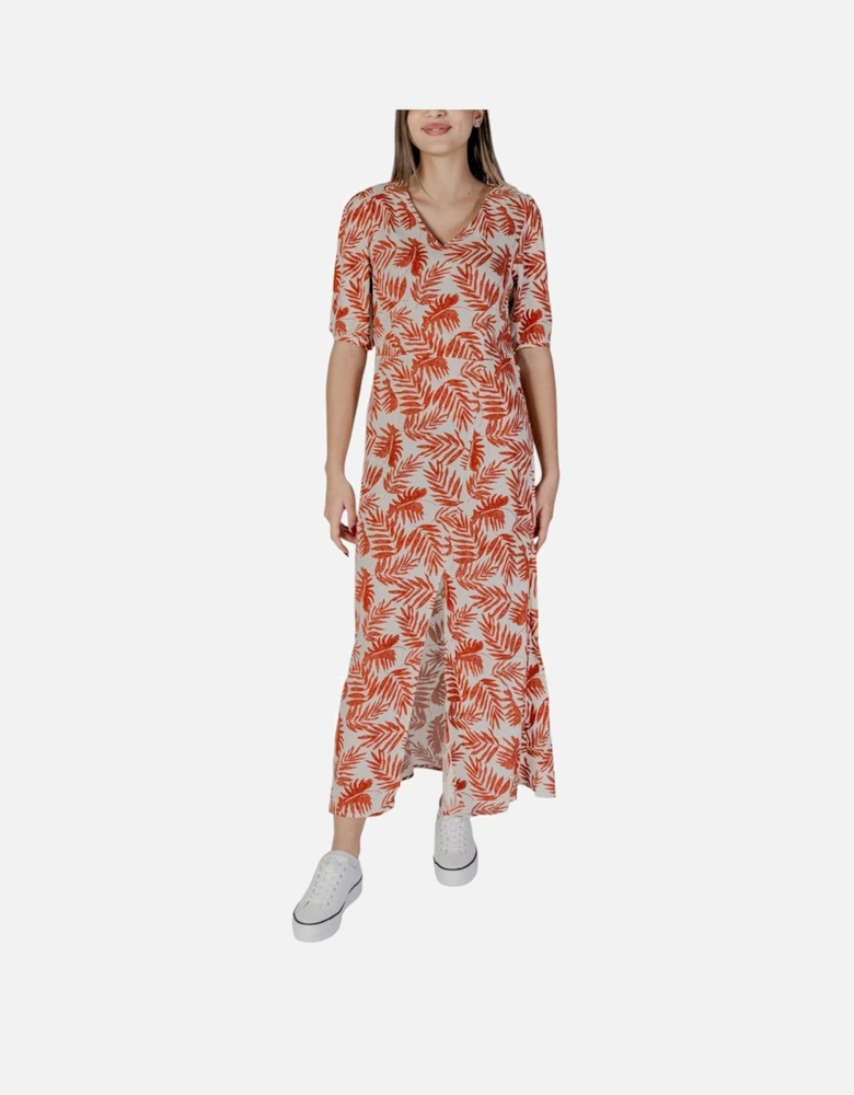 Long Sleeve Viscose Midi Dress Women - Red Dresses
