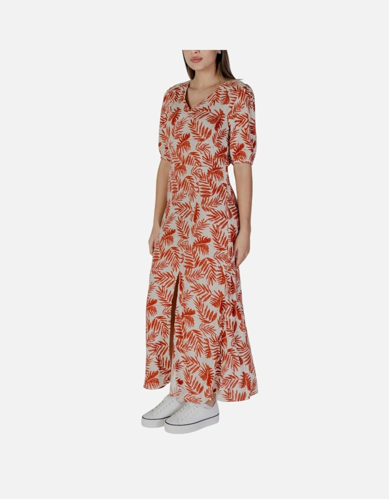 Long Sleeve Viscose Midi Dress Women - Red Dresses