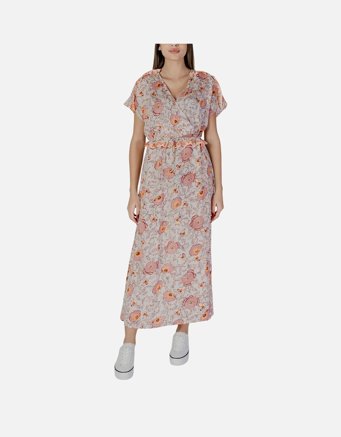 Cotton Midi Dress with Floral Embroidery Women - Multicolor Dresses, 5 of 4