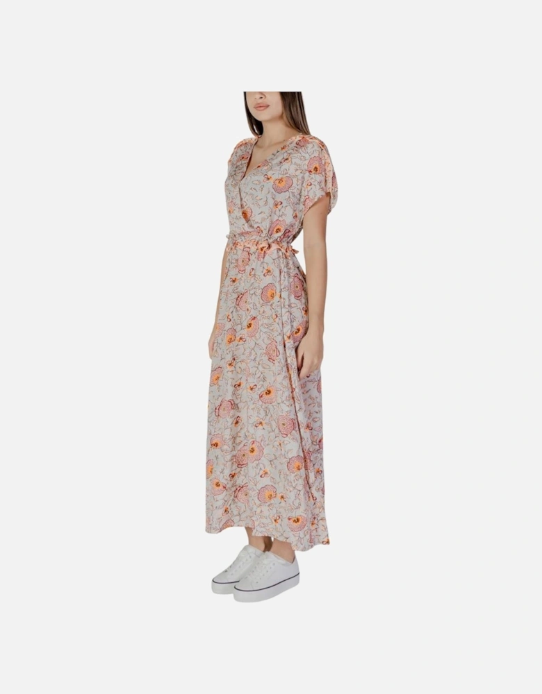 Cotton Midi Dress with Floral Embroidery Women - Multicolor Dresses