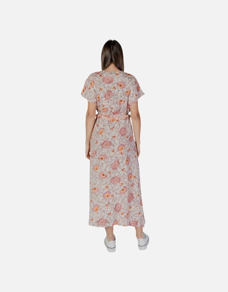 Cotton Midi Dress with Floral Embroidery Women - Multicolor Dresses