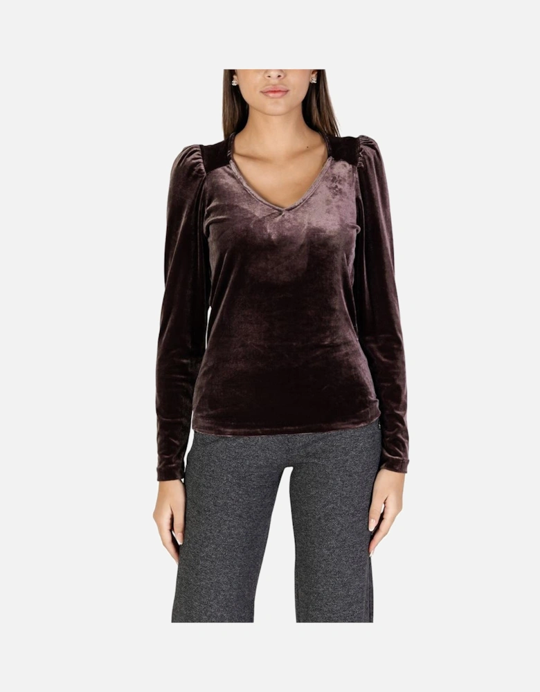 Womens Knitwear Polyester Blend Sweater - Brown T-Shirts