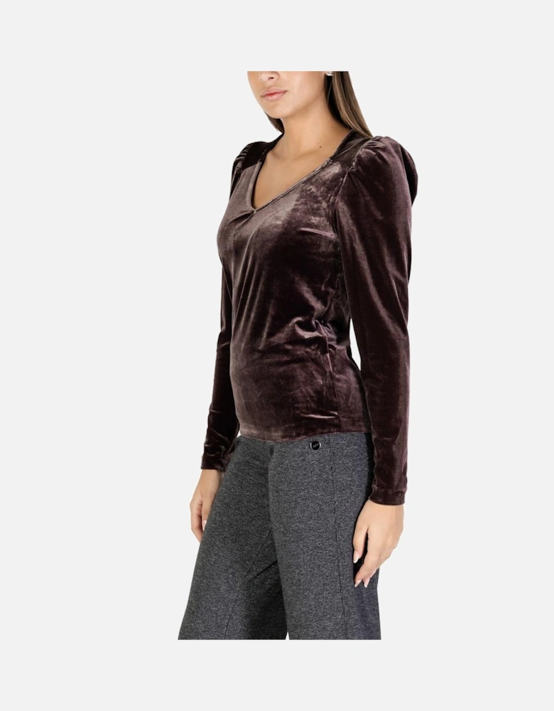 Womens Knitwear Polyester Blend Sweater - Brown T-Shirts