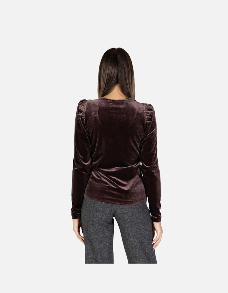 Womens Knitwear Polyester Blend Sweater - Brown T-Shirts