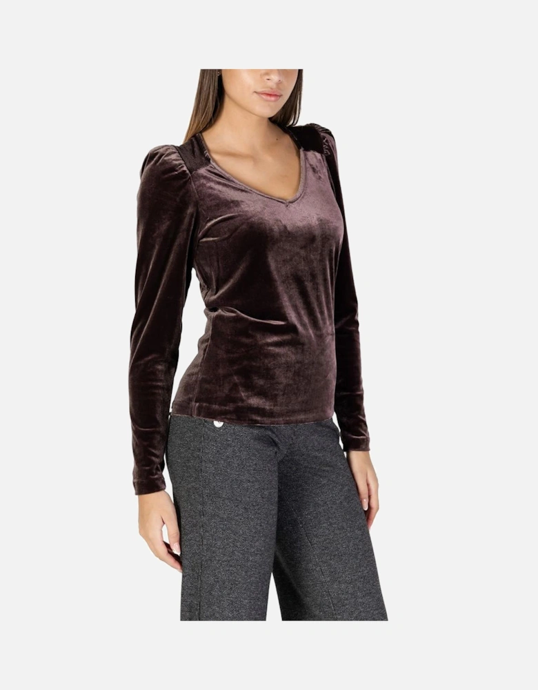 Womens Knitwear Polyester Blend Sweater - Brown T-Shirts